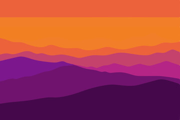 wide highland panorama with fading orange 