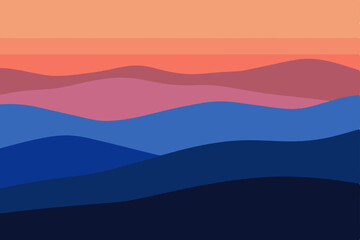 rolling blue hills fading into dusk under 