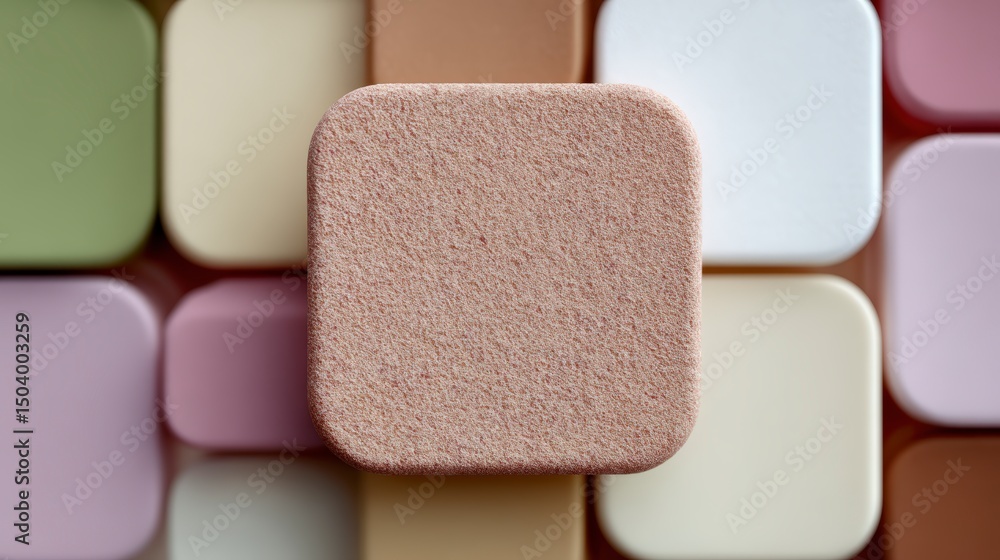Poster textured square background pastel colors soft focus abstract shapes seamless pattern