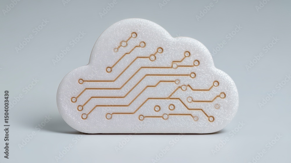 Poster cloud computing digital technology circuit board data storage network innovation ser