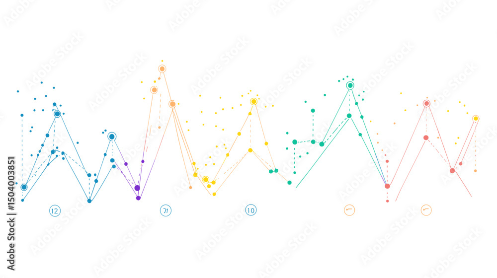Aufkleber colorful abstract line graph representing data trends and insights in financial analysis