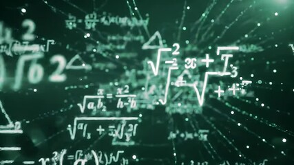 Abstract digital background of glowing mathematical formula and equation - Powered by Adobe