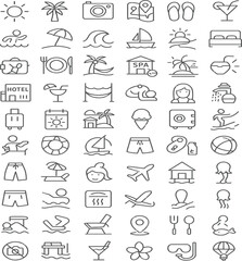 Vacation Paradise Resort Amenities & Travel Icons