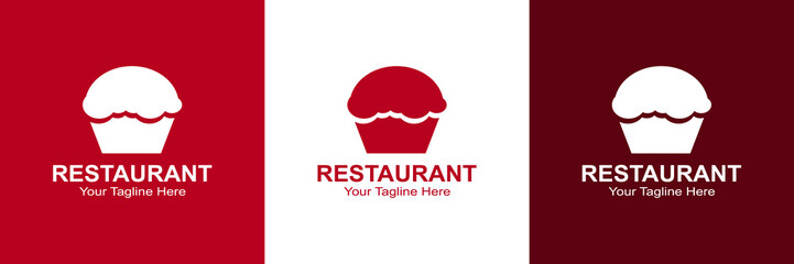 Sweet Cafe Logo with Minimalist Cupcake - Editable EPS Vector