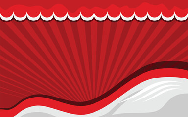 red and white indonesia independence day banner template