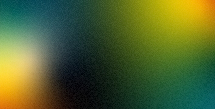 Abstract gradient background with grainy texture. Old photo light leak overlay. Camera film retro blur filter with noise. Lens flare gradation effect. Retro dark colorful vector poster with grain.