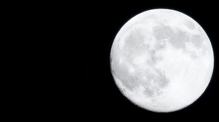 Naklejka premium Bright Full Moon in Night Sky Celestial Sphere Space Background