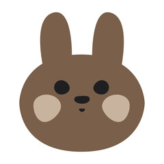 Cute bunny face avatar. Isolated on white background. Universal print for printing, mosaic, puzzles and machine embroidery. Animal full face, funny pictogram. Vector illustration.