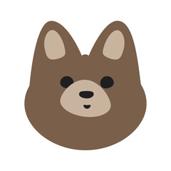 Cute face husky dog ​​avatar. Isolated on white background. Universal print for printing, mosaic, puzzles and machine embroidery. Animal full face, funny pictogram. Vector illustration.