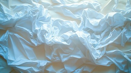 Fototapeta premium Crumpled paper surface with folds, wrinkles, and texture shadows