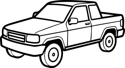 compact pickup outline coloring book page line art vector illustration © Vector.com