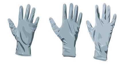 Fototapeta premium Collection of Disposable Blue Latex Gloves for Safety and Hygiene in Medical and Household Use