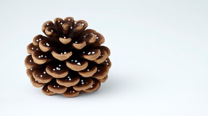 Obraz premium Festive Pinecone Christmas Decoration Winter Holiday Ornament Nature Inspired White Bac
