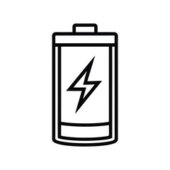 high voltage power battery outline icon isolated on white background