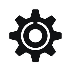 gear setting icon silhouette icon isolated on white background