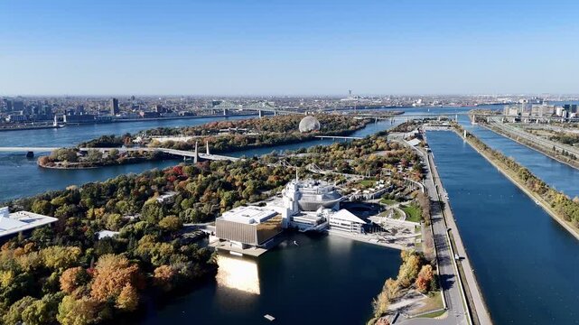 24th of May 2025. Helicopter flight view of the Formula 1 Circuit Gilles Villeneuve in Montreal. Quebec, Canada.