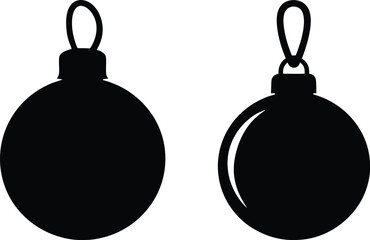 Christmas ball silhouette vector, Christmas ornament ball  icon silhouette vector
