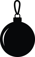 Christmas ball silhouette vector, Christmas ornament ball  icon silhouette vector