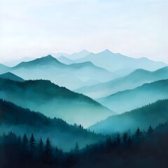Obraz premium mountain landscape with fog