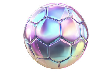 Naklejka premium Futuristic Holographic 3D Soccer Ball Icon Isolated