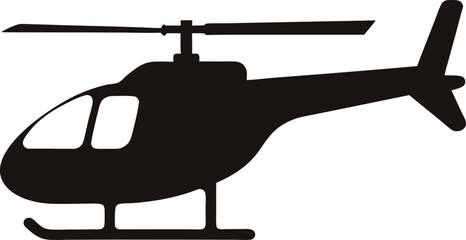 helicopter silhouette vector, copter icon vector illustration