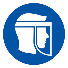 Face Shield Required  Symbol Sign ,Vector Illustration, Isolate On White Background Label.EPS10