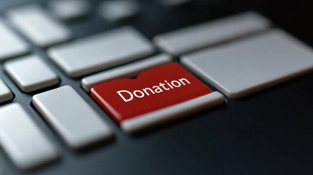 Finger pressing donation button online