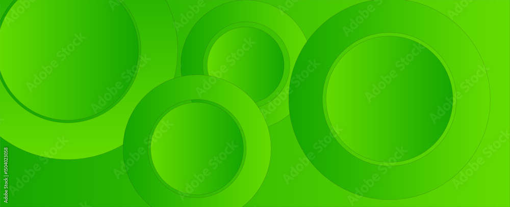 Poster abstract green background with circles. dynamic shapes composition.vectors