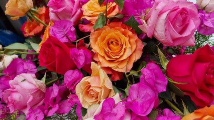 bouquet of colorful roses