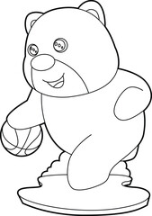 Bear Basketball player Basketball Animal Vector Graphic Art Illustration
