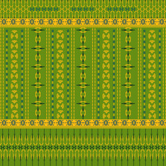 Traditional Thai-style seamless floral pattern excellent for textile design or décor with a vintage vibe