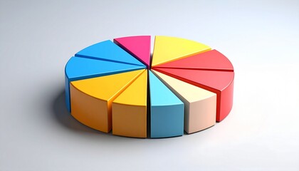 Obraz premium 3d pie chart with color
