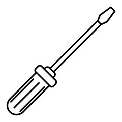 Screwdriver line art black icon on white background.