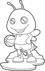 Bee Basketball player Basketball Animal Vector Graphic Art Illustration