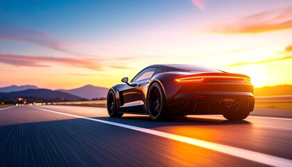 Obraz premium car driving on the road