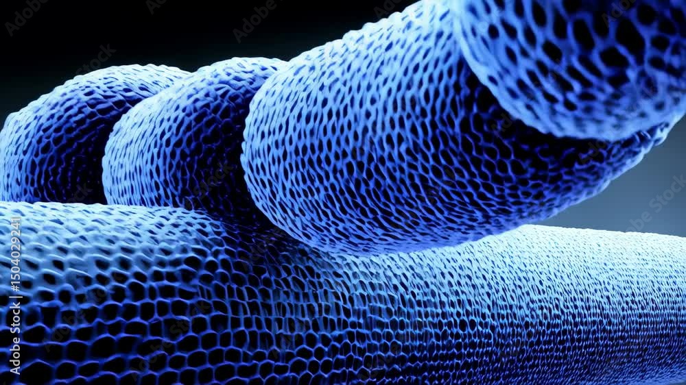 Poster microscopic view of cellular structures reveals intricate patterns and textures with abstract forms 