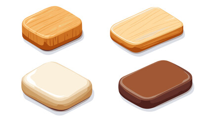 Isometric Assortment of Sweet Pixel Art Blocks on White Background for Gaming