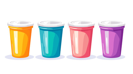 Pixel Art Style Assortment of Drink Containers on White Background with Colorful Packaging Graphic Design