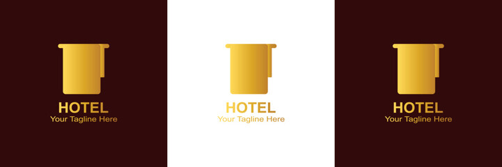 Premium Hotel Logo with Golden Towel - Luxury Amenities EPS