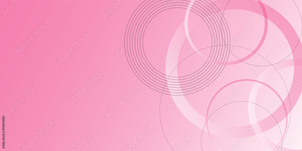 Aufkleber abstract background with circle pink abstract geometric background. minimal geometric white and pink