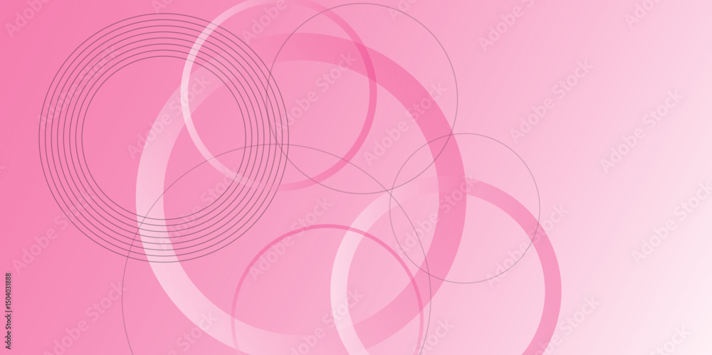 Aufkleber abstract background with circle pink abstract geometric background. minimal geometric white and pink