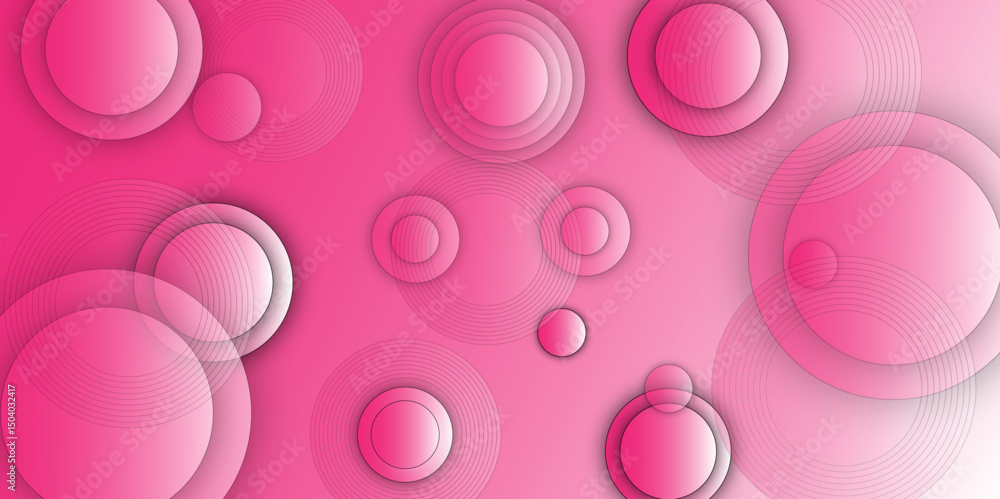 Poster abstract background with circle pink abstract geometric background. minimal geometric white and pink