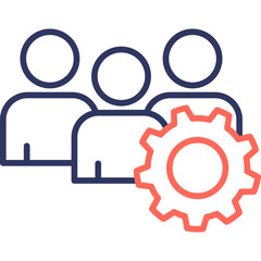 Teamwork line color icon