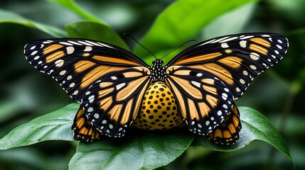 Fototapeta premium Julia butterfly on Yellow spotted river turtle nose Viewed