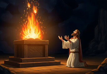 Elijah on Mount Carmel(1 Kings 18:38)