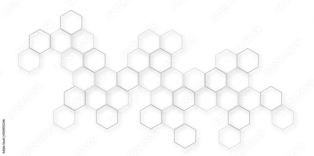 Poster abstract background with hexagons and geometric pattern in honeycombs design in illustration.modern 