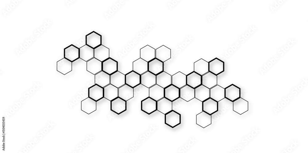 Aufkleber hexagonal structure futuristic white background and embossed hexagon, hexagon honeycomb white backgr