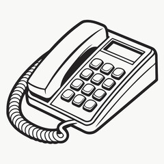 Classic corded telephone illustration