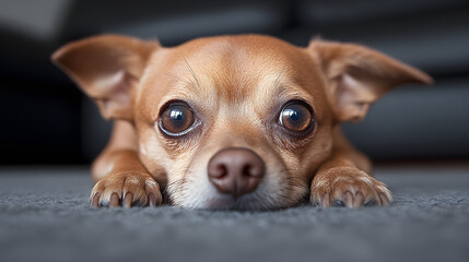 chihuahua puppy on the floor
