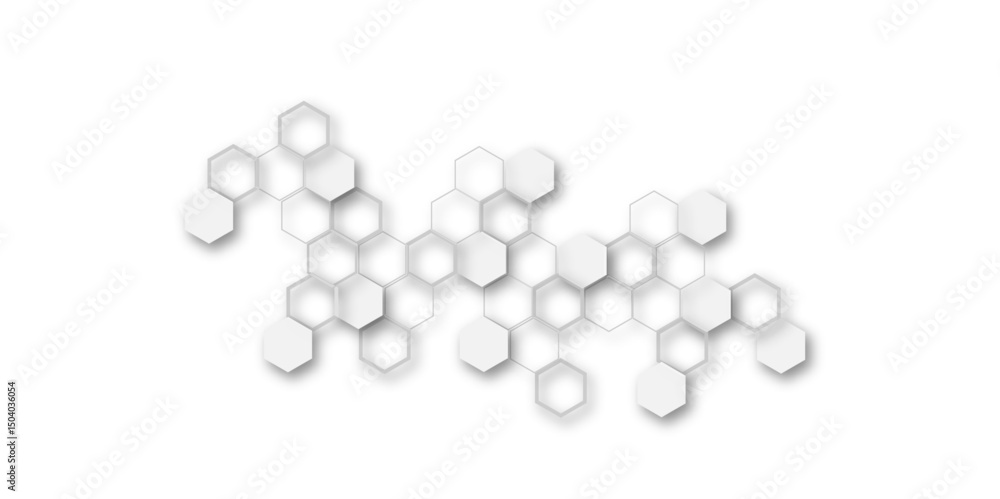 Poster abstract background with hexagons and geometric pattern in honeycombs design in illustration.modern 